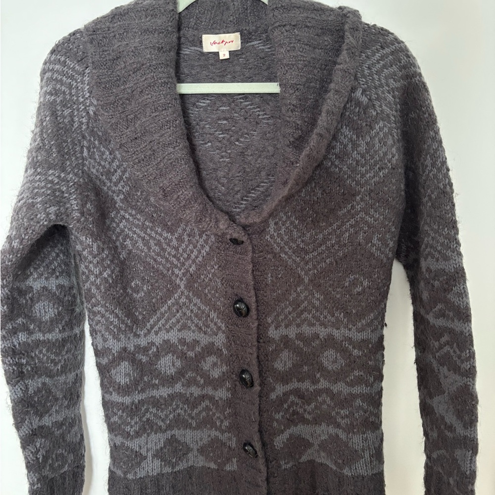 DK vintage brand Jackpot Cosy Gray Cardigan Size Small/Medium